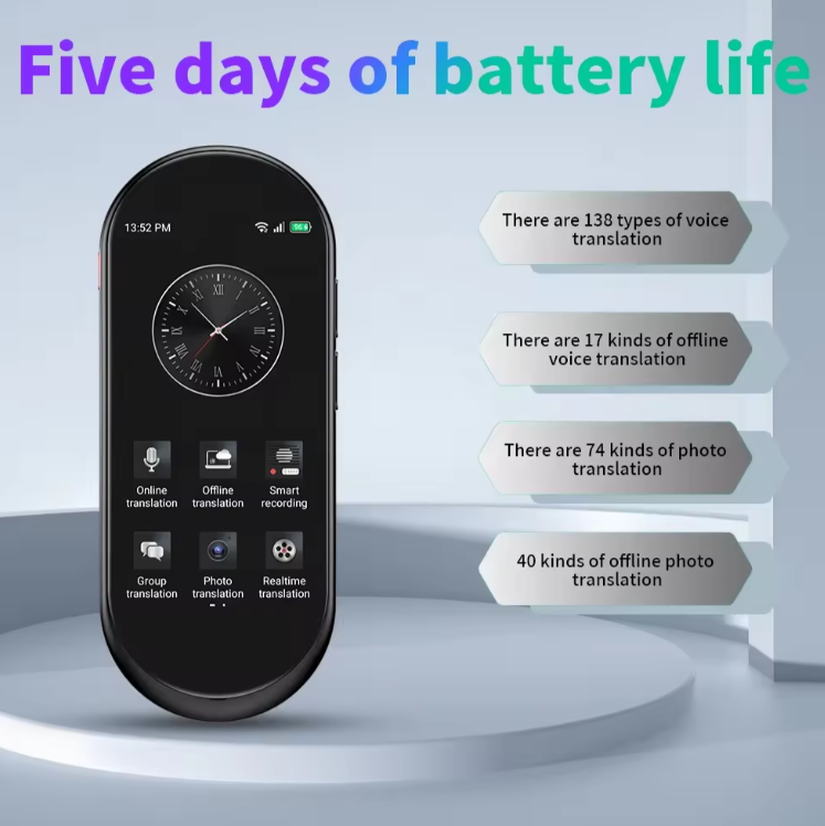 Vormor A10翻譯器AI語音翻譯觸控螢幕4G/WiFi/SIM相機照片翻譯多語言學習機