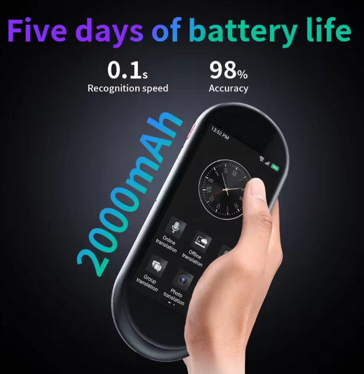 Vormor A10翻譯器AI語音翻譯觸控螢幕4G/WiFi/SIM相機照片翻譯多語言學習機