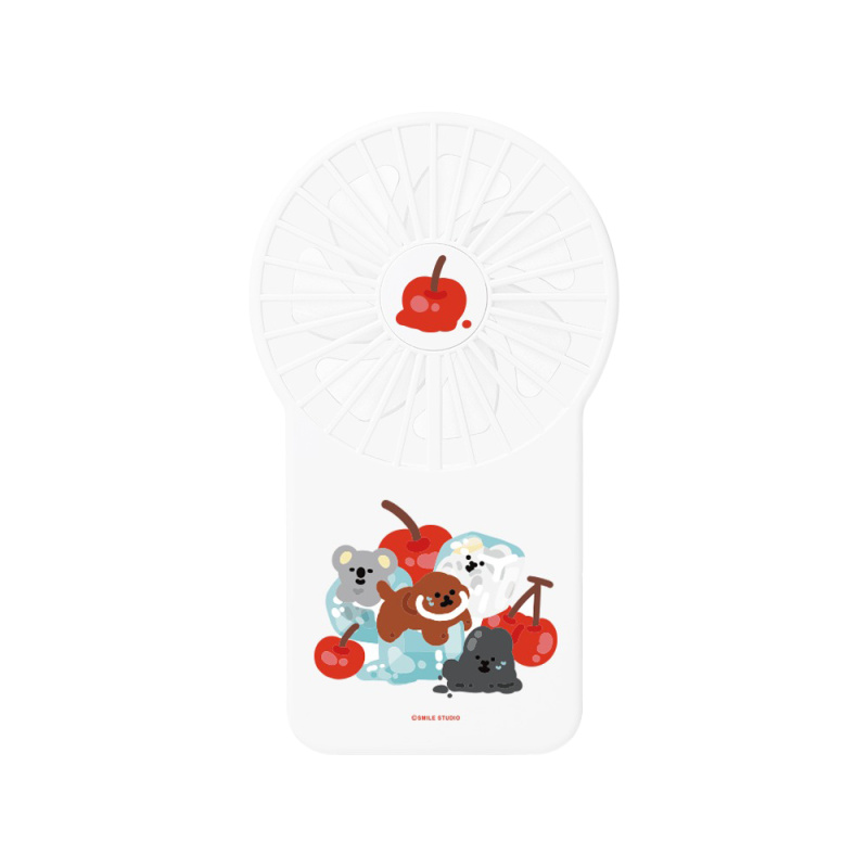 Vinnic X smile Studio Portable Mini Fan with stand - Cherry (White)