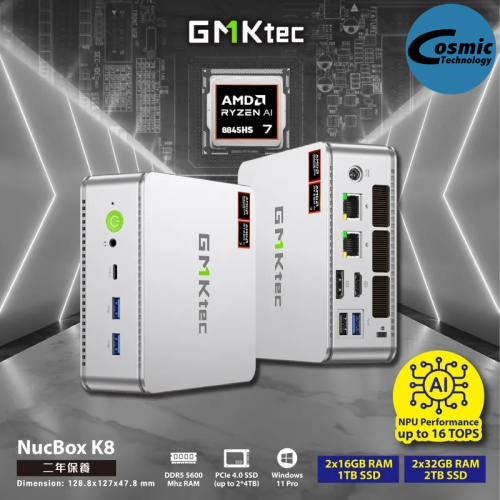 GMKTEC NucBox K8 Mini-PC (R7-8845HS, 32GB+1TB SSD/64GB+2TB SSD)