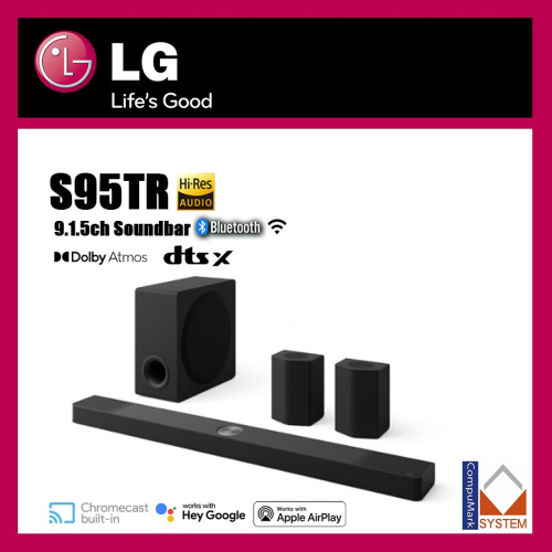 LG Soundbar S95TR 支援 Dolby Atmos 9.1.5 聲道 S95TR (2024)