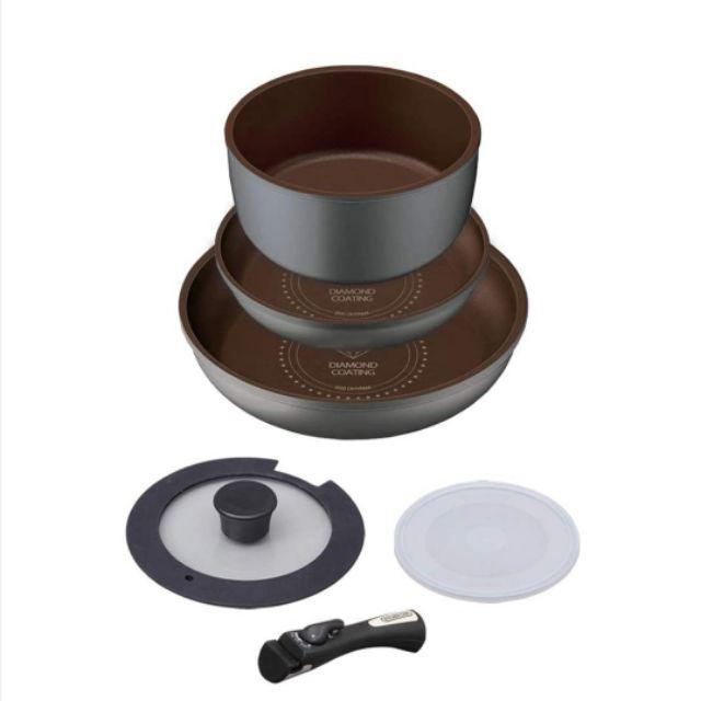 IRIS OHYAMA - Iris Ohyama 可拆式IH鑽石塗層鍋6件裝