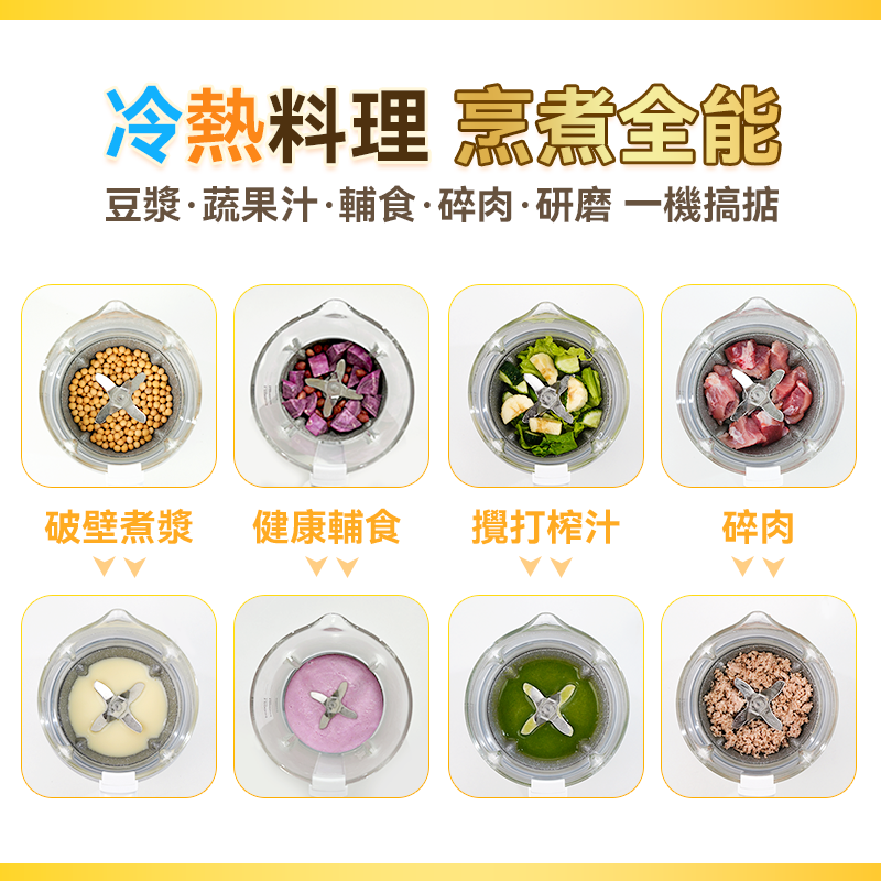 Yohome 7重降噪免濾萬用全家健康營養料理破壁機 YH-009