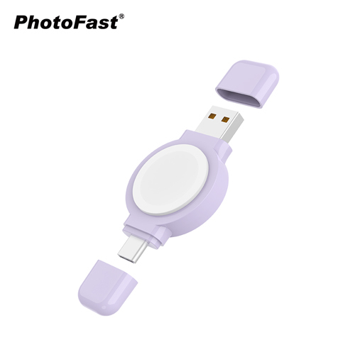 PhotoFast SPIN Charge 疾速雙頭充 Apple Watch 手錶磁吸無線充電器 (USB及Type-C雙頭)
