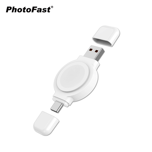 PhotoFast SPIN Charge 疾速雙頭充 Apple Watch 手錶磁吸無線充電器 (USB及Type-C雙頭)