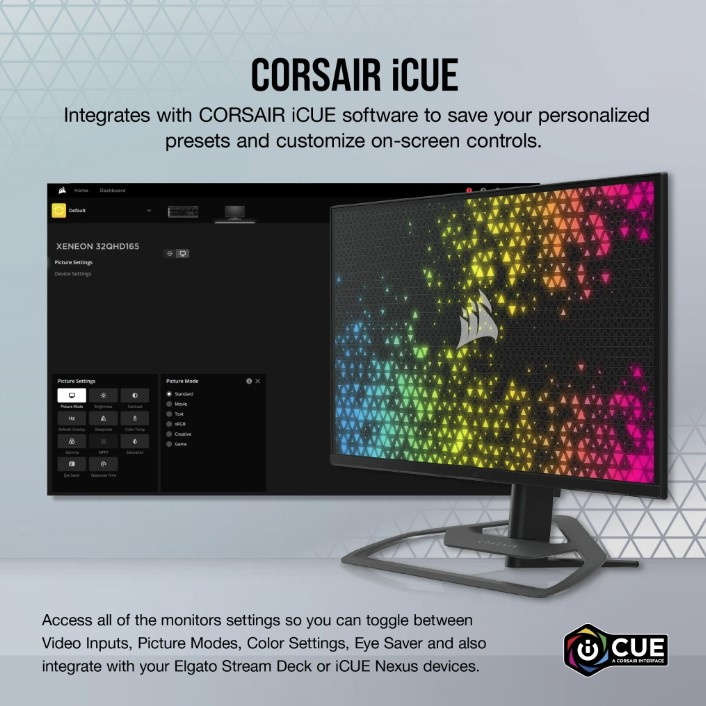 CORSAIR 32" XENEON 32QHD165 , HDR400 GAMING MONITOR ( 32" QHD 2560 x1440 / 165Hz / IPS / 1ms )