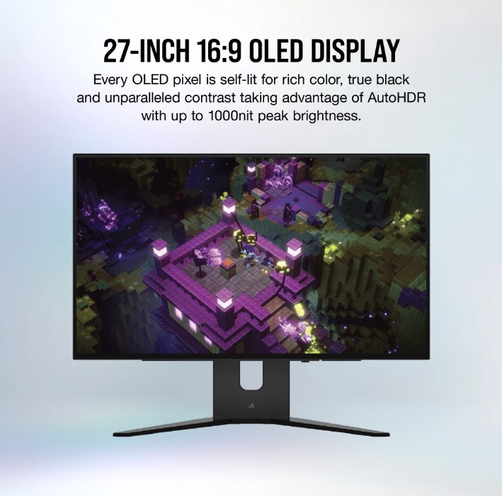 CORSAIR 27" XENEON 27QHD240 , G-Sync GAMING MONITOR ( 27" QHD 2560 x1440 / 240Hz / OLED / 0.03ms GtG )