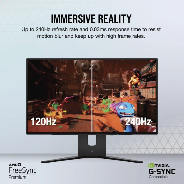 CORSAIR 27" XENEON 27QHD240 , G-Sync GAMING MONITOR ( 27" QHD 2560 x1440 / 240Hz / OLED / 0.03ms GtG )