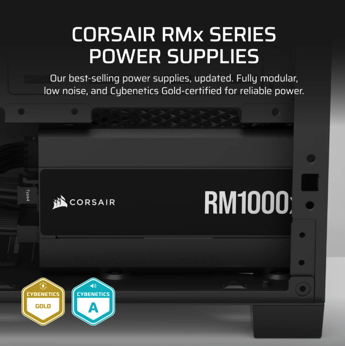 Corsair RMx Series™ RM1000X-PCIE5.1 — 1000W 80 PLUS Gold Fully Modular ATX PSU (CP-9020271) [現金優惠 $1199]