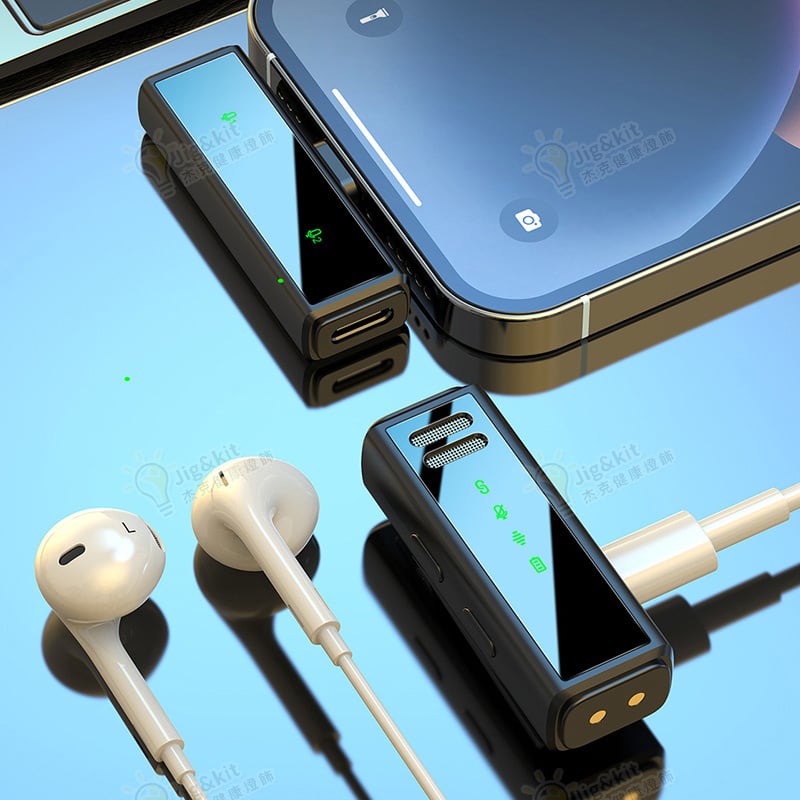 無線領夾麥克風 J88帶充電倉智能收音降噪無線迷你麥克風話筒 - 黑色 Type-c介面一拖二2179）