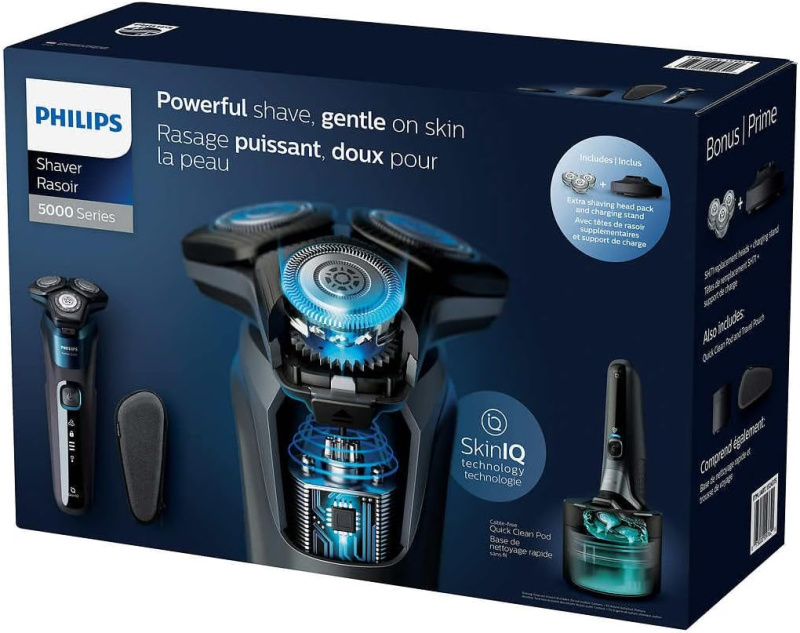 【全港免運】 Philips 飛利浦 S5579/94 Series 5000系列 乾濕兩用電動剃鬚刀 【平行進口】 (附 快速清潔座 + 充電座 + 旅行盒 + 1+1替換刀頭 採用 SH71 SERIES 7000 系 刀頭 )