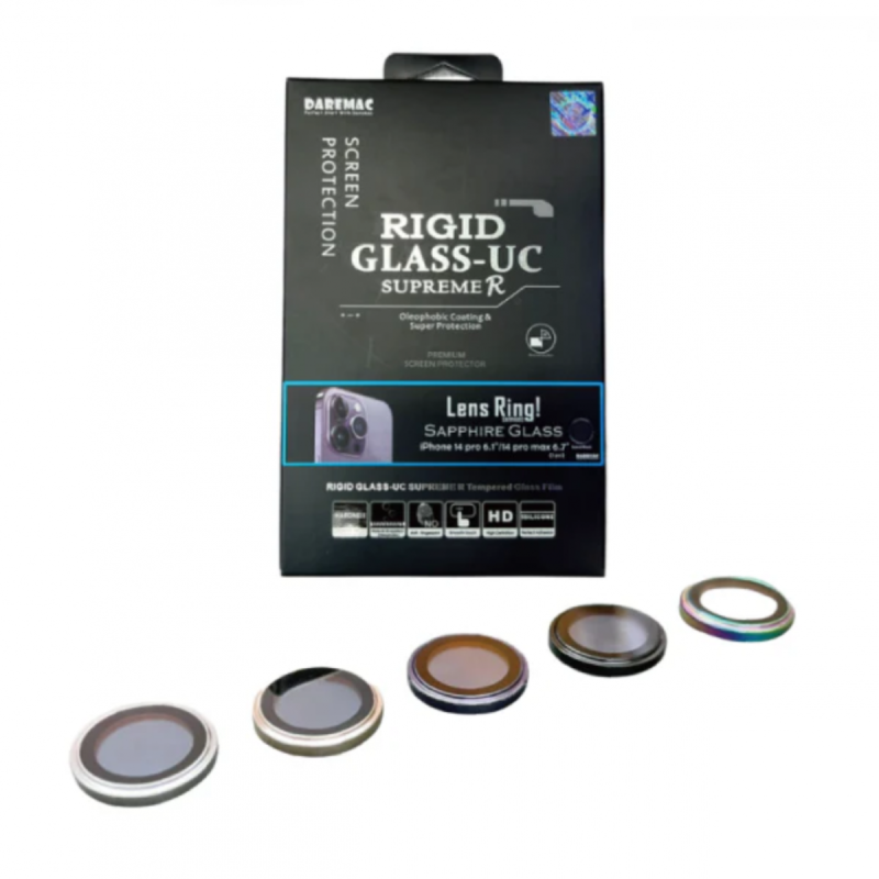 Daremac Rigid Glass-UC Supreme R 藍寶石金屬鏡頭保護貼 For iPhone 15 Pro / 15 Pro Max