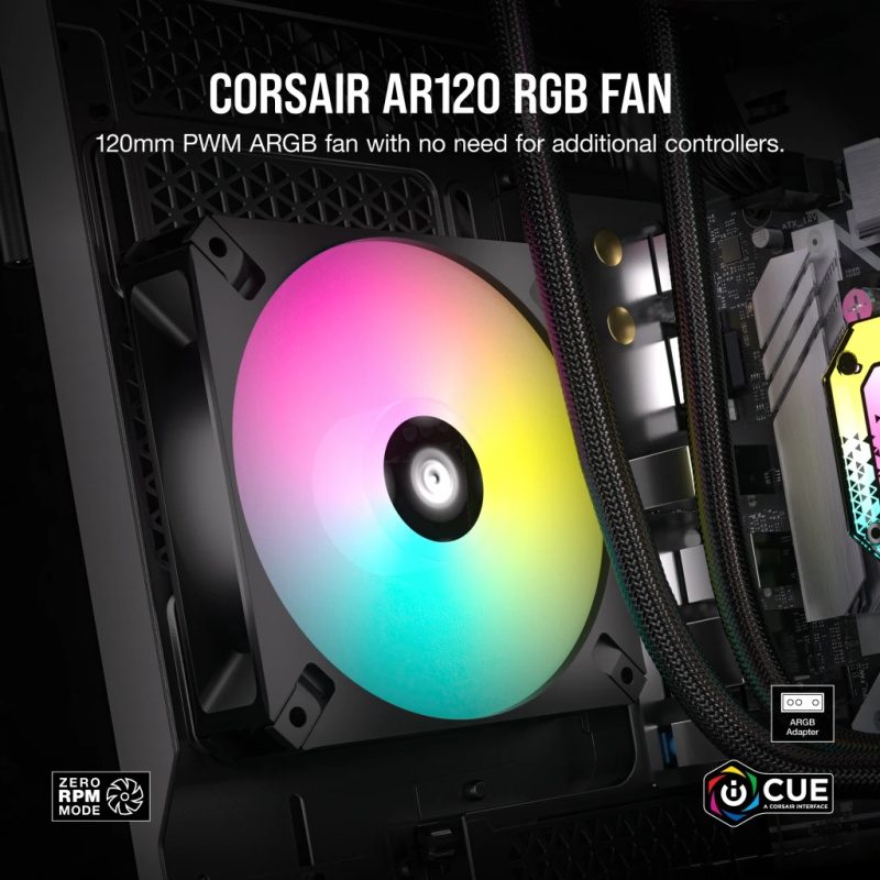 CORSAIR iCUE AR120 Digital RGB 120mm PWM Fan (Single / Triple Pack) ( BLACK / WHITE )