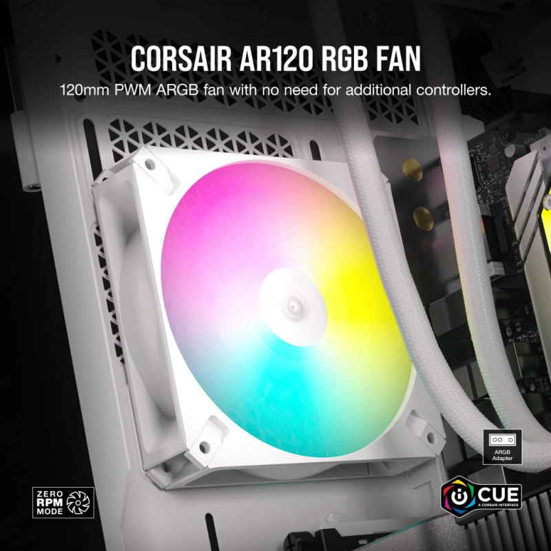 CORSAIR iCUE AR120 Digital RGB 120mm PWM Fan (Single / Triple Pack) ( BLACK / WHITE )