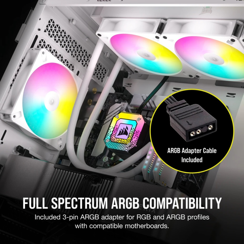 CORSAIR iCUE AR120 Digital RGB 120mm PWM Fan (Single / Triple Pack) ( BLACK / WHITE )