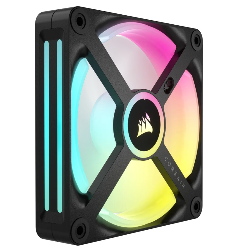 CORSAIR iCUE LINK QX120 RGB 120mm PWM PC Fans Starter Kit with iCUE LINK System Hub (Triple Pack) ( BLACK / WHITE )