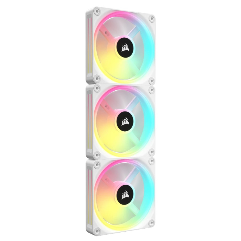 CORSAIR iCUE LINK QX120 RGB 120mm PWM PC Fans Starter Kit with iCUE LINK System Hub (Triple Pack) ( BLACK / WHITE )