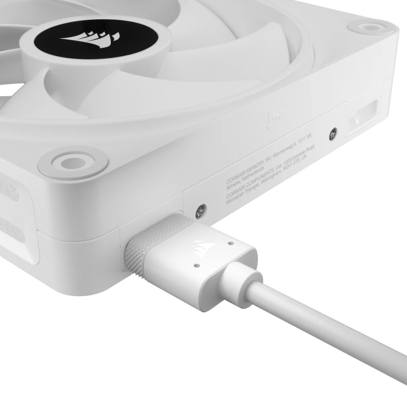 CORSAIR iCUE LINK QX120 RGB 120mm PWM PC Fans Starter Kit with iCUE LINK System Hub (Triple Pack) ( BLACK / WHITE )