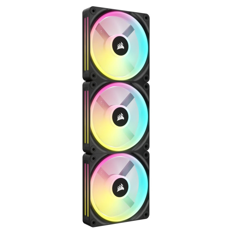 CORSAIR iCUE LINK QX120 RGB 120mm PWM PC Fans Starter Kit with iCUE LINK System Hub (Triple Pack) ( BLACK / WHITE )
