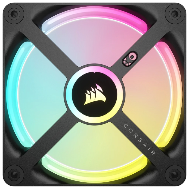 CORSAIR iCUE LINK QX120 RGB 120mm PWM PC Fans Starter Kit with iCUE LINK System Hub (Triple Pack) ( BLACK / WHITE )