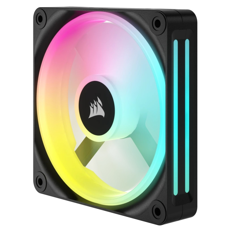 CORSAIR iCUE LINK QX120 RGB 120mm PWM PC Fans Starter Kit with iCUE LINK System Hub (Triple Pack) ( BLACK / WHITE )