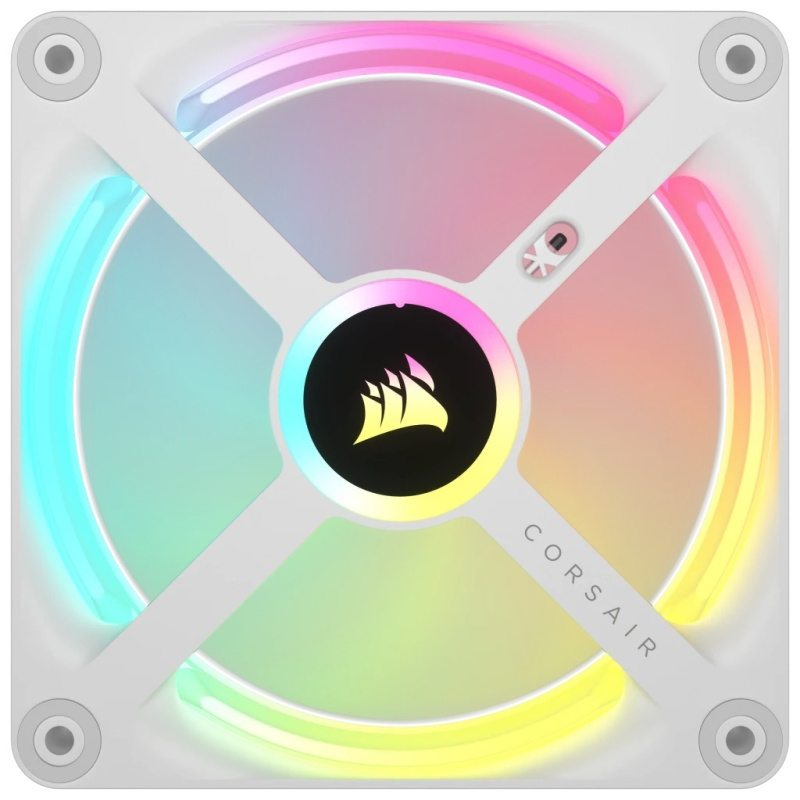 CORSAIR iCUE LINK QX120 RGB 120mm PWM PC Fans Starter Kit with iCUE LINK System Hub (Triple Pack) ( BLACK / WHITE )