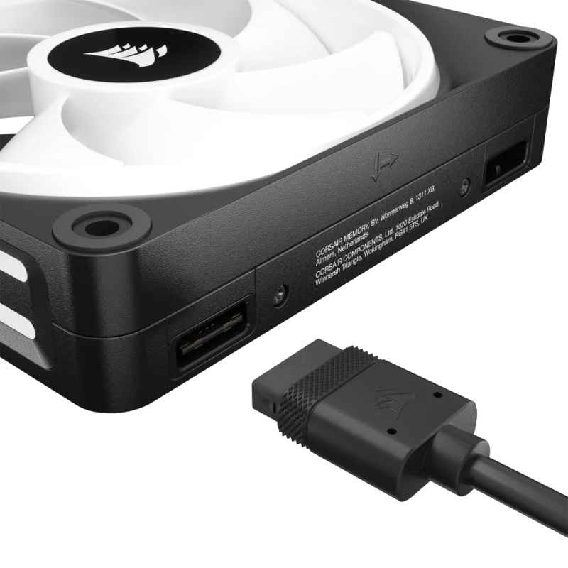 CORSAIR iCUE LINK QX120 RGB 120mm PWM PC Fans Starter Kit with iCUE LINK System Hub (Triple Pack) ( BLACK / WHITE )