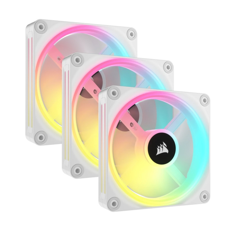 CORSAIR iCUE LINK QX120 RGB 120mm PWM PC Fans Starter Kit with iCUE LINK System Hub (Triple Pack) ( BLACK / WHITE )