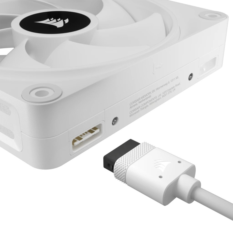 CORSAIR iCUE LINK QX120 RGB 120mm PWM PC Fans Starter Kit with iCUE LINK System Hub (Triple Pack) ( BLACK / WHITE )