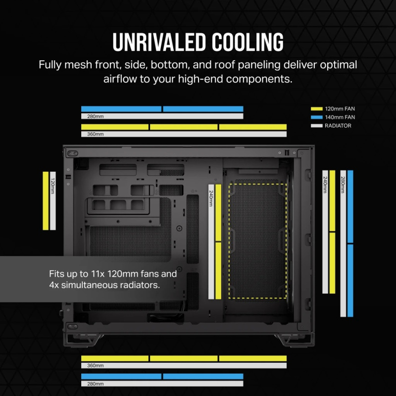 Corsair 2500D AIRFLOW Mid-Tower Dual Chamber PC Case - Black