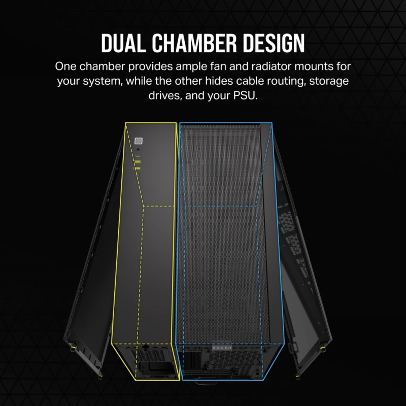 Corsair 2500D AIRFLOW Mid-Tower Dual Chamber PC Case - Black