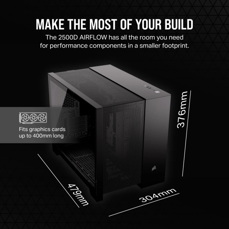 Corsair 2500D AIRFLOW Mid-Tower Dual Chamber PC Case - Black