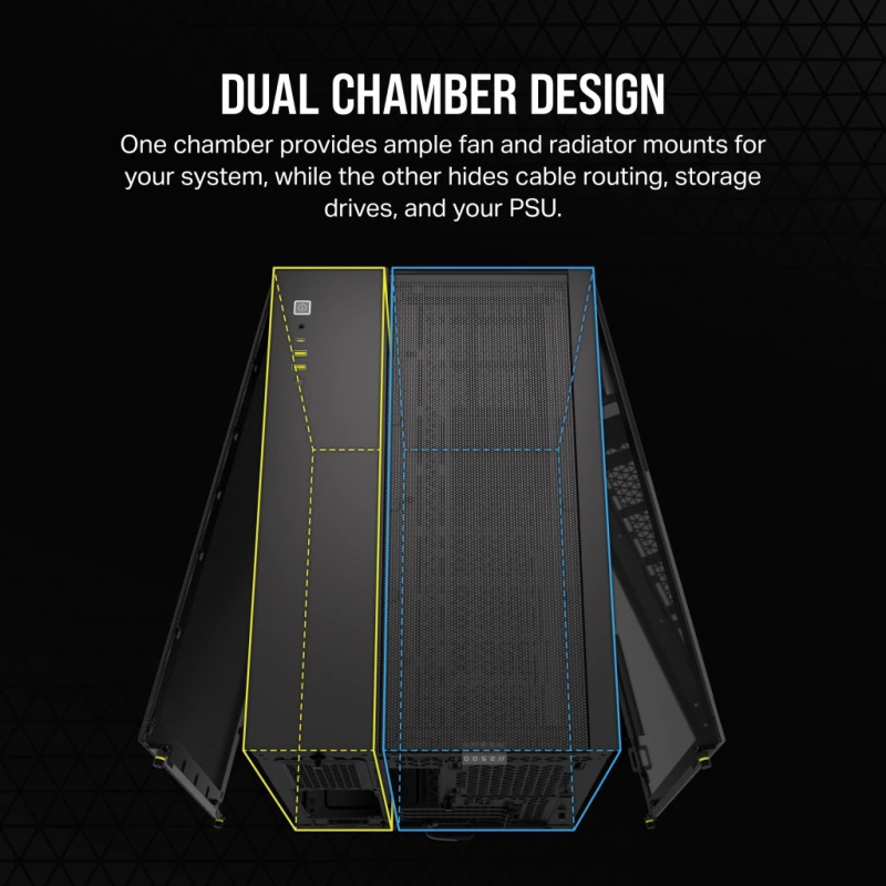 Corsair 2500X Mid-Tower Dual Chamber PC Case - Black