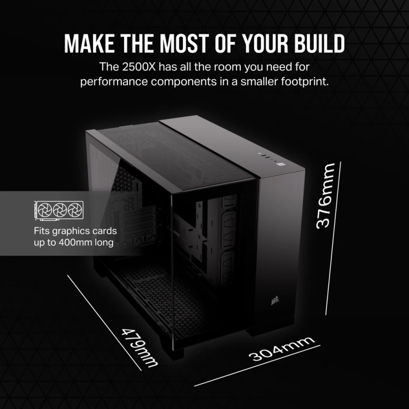 Corsair 2500X Mid-Tower Dual Chamber PC Case - Black