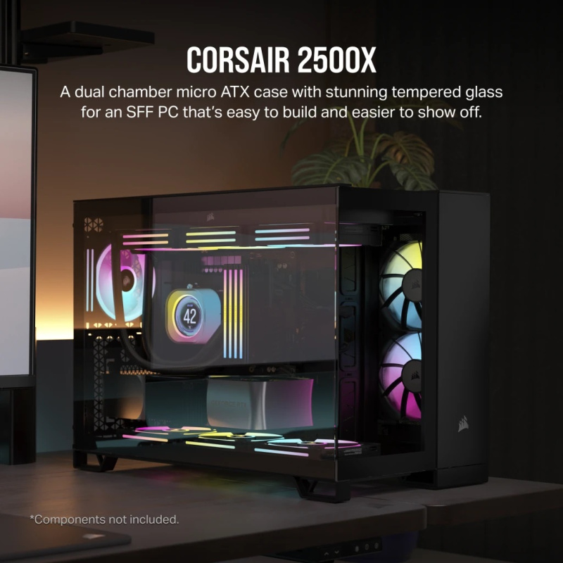 Corsair 2500X Mid-Tower Dual Chamber PC Case - Black
