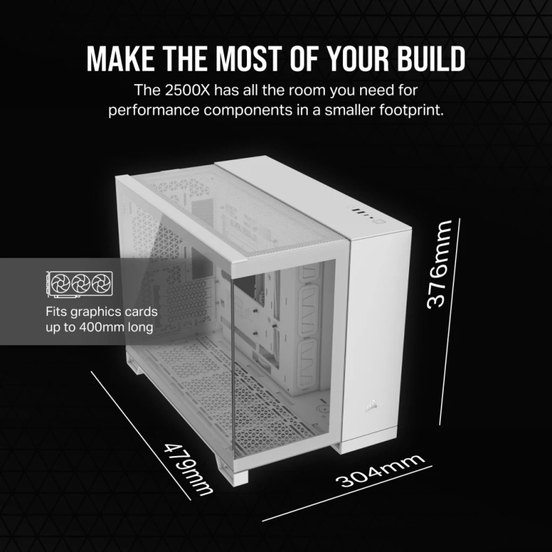 Corsair 2500X Mid-Tower Dual Chamber PC Case - White
