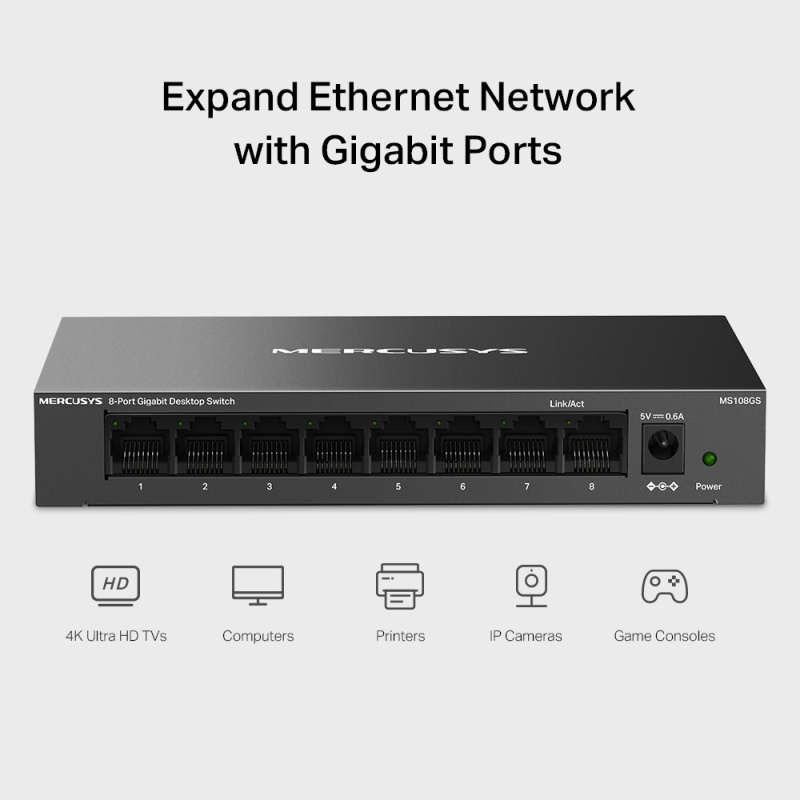 MERCUSYS MS108GS 8埠 Gigabit 桌上型交換器