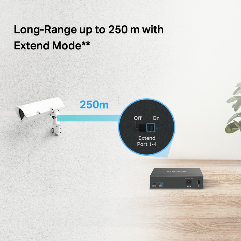 MERCUSYS MS105GP  5 埠 Gigabit 桌上型交換器(含 4 埠 PoE+)