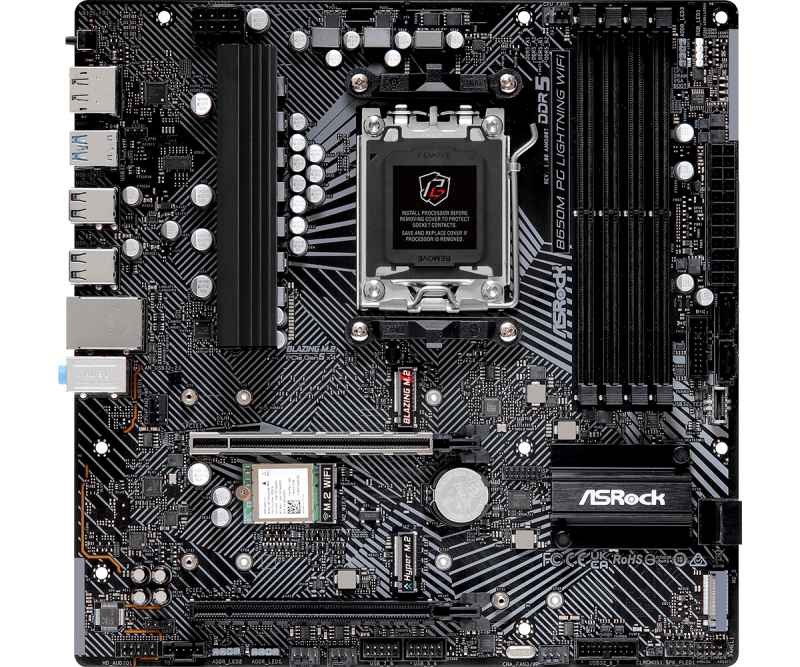 ASRock PHANTOM GAMING B650M PG Lightning WiFi MATX 主機板 DDR5 [現金優惠 $1190]