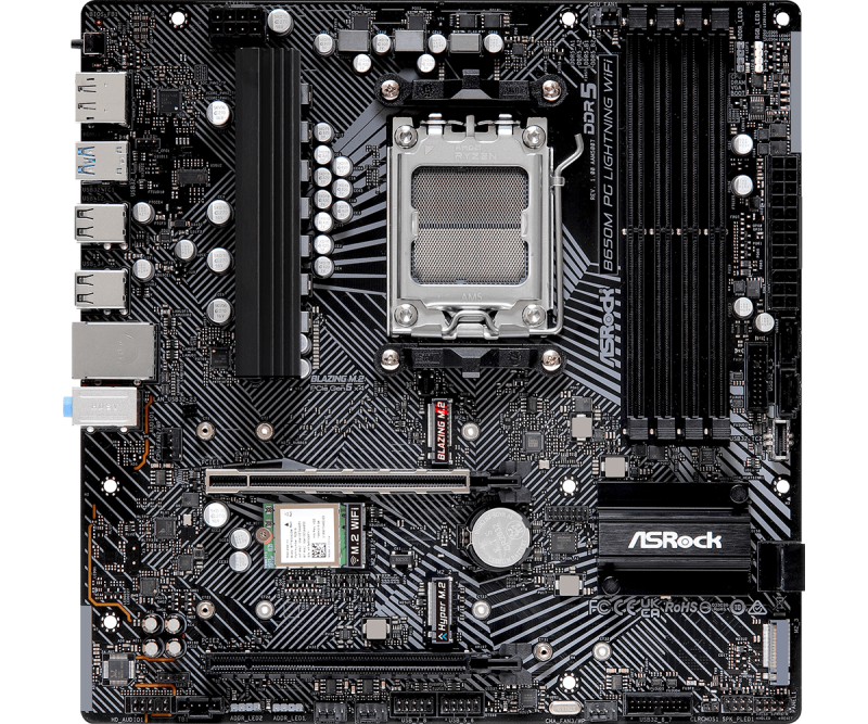 ASRock PHANTOM GAMING B650M PG Lightning WiFi MATX 主機板 DDR5 [現金優惠 $1190]