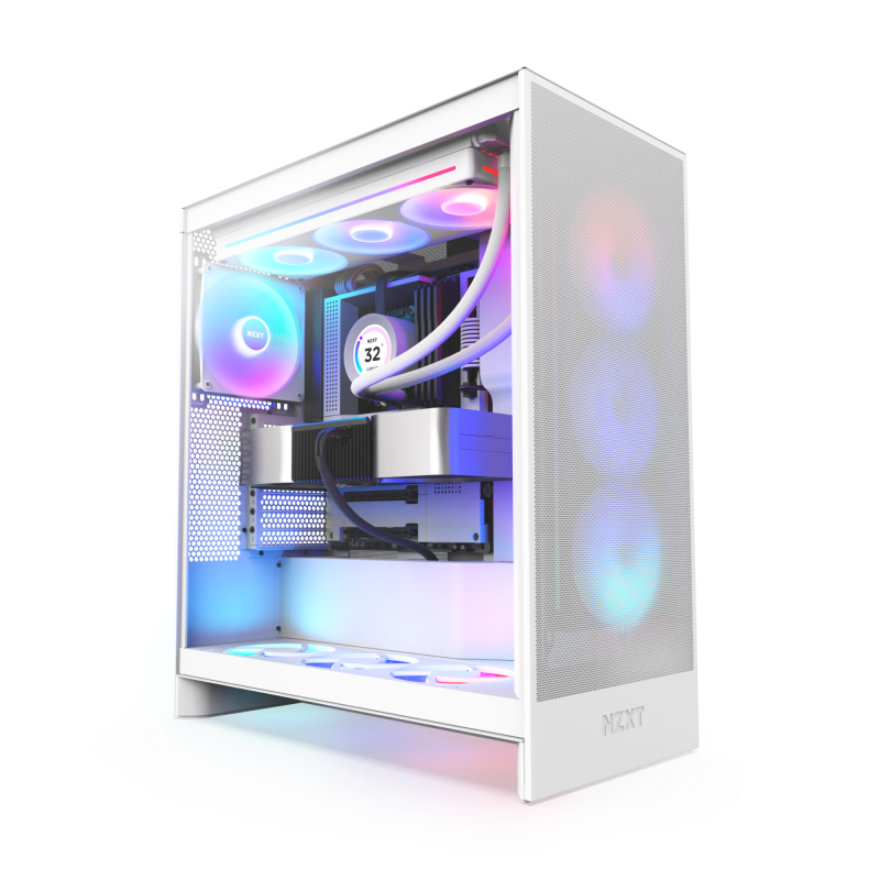 NZXT H7 Flow RGB (2024) Mid-Tower ATX Airflow Case - ( Black / White )