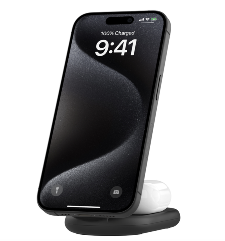 Belkin BoostCharge 2 合 1 Qi2 磁力可摺疊無線充電器 15W WIZ028qcBK/WH [2色]