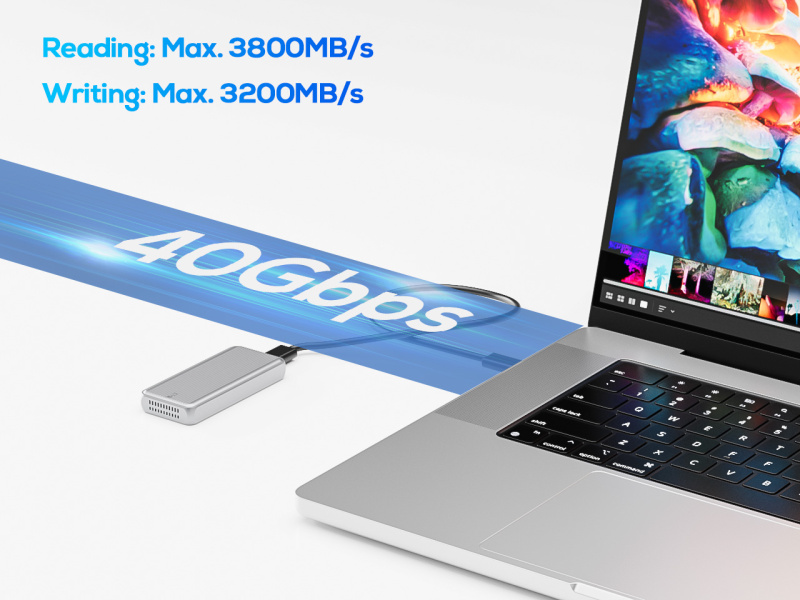 WAVLINK WL-ST401C 40Gbps USB4 Type-C 免工具外接盒適用於M.2 PCIe