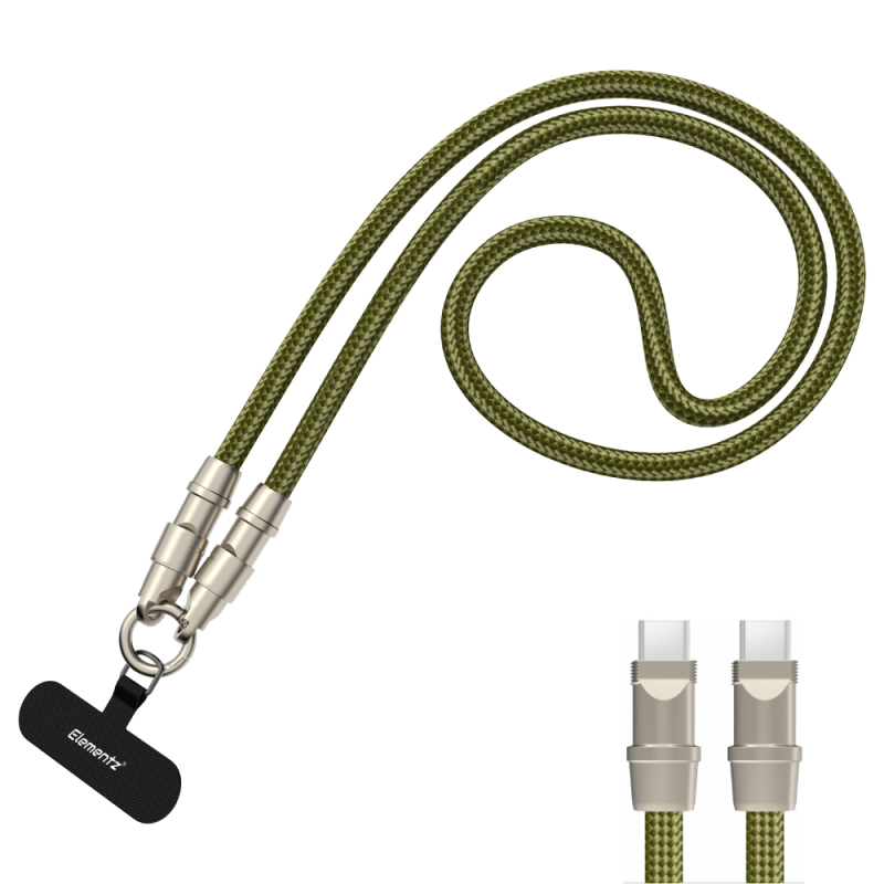 Elementz USB-C to C 100W掛繩充電傳輸線 (NHC120)