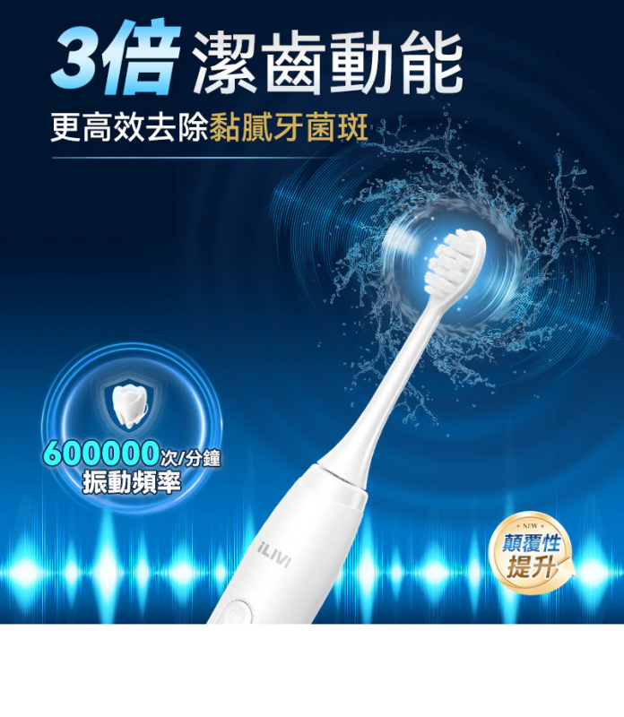 iLIVI 革新代掃振4D全模式多頭潔齒護齦電動智慧牙刷 PRO