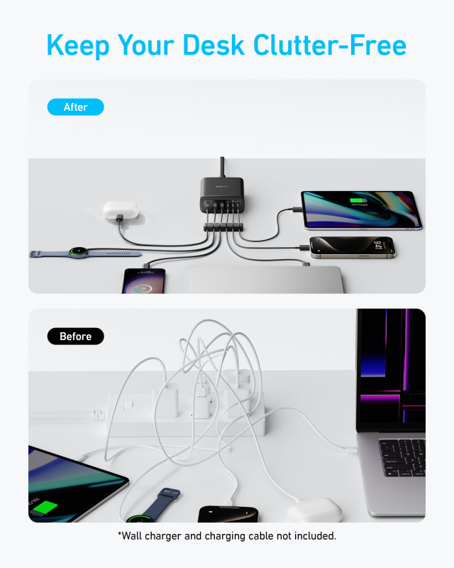 Anker Charger (112W, 6 Ports) Gan 3C3A 6輸出桌上充電器 A2154 Anker Charger (112W, 6 Ports) Gan 3C3A 6輸出桌上充電器 A2154