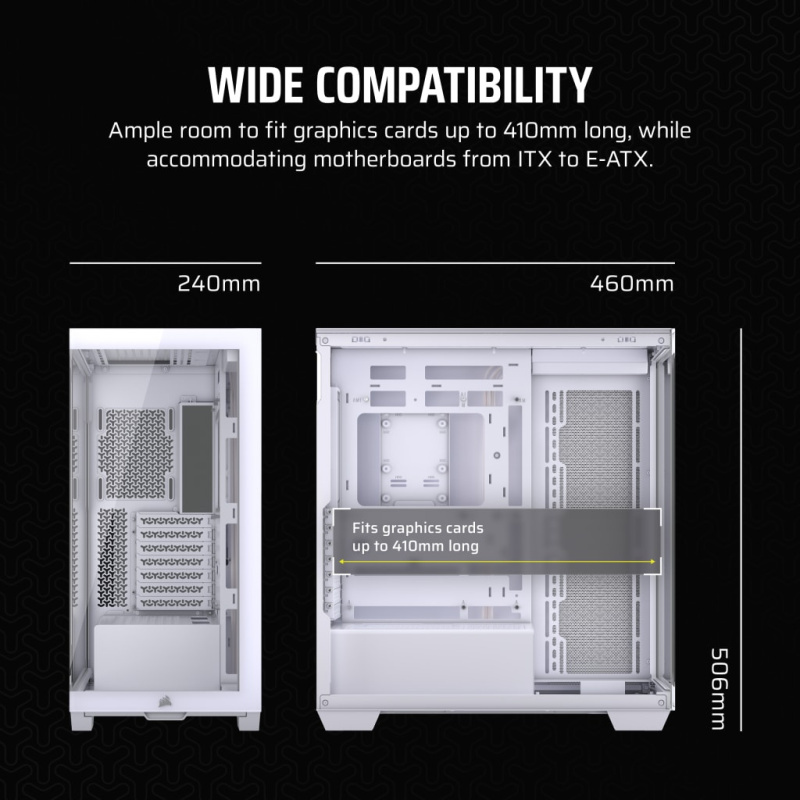 Corsair 3500X Mid-Tower Glass PC Case (Black / White)