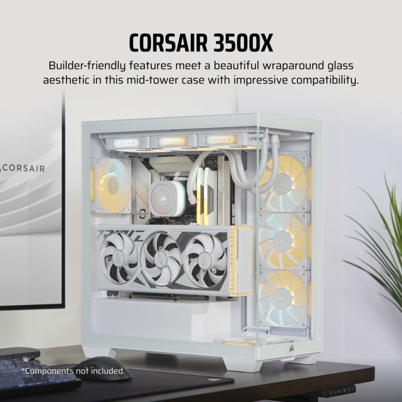 Corsair 3500X Mid-Tower Glass PC Case (Black / White)