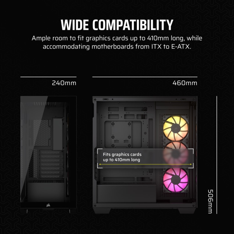 Corsair 3500X ARGB Mid-Tower Glass PC Case (Black / White)