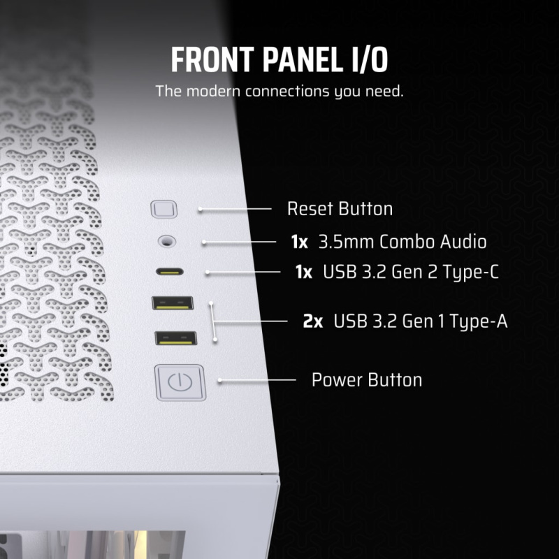 Corsair 3500X ARGB Mid-Tower Glass PC Case (Black / White)